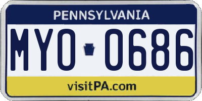 PA license plate MYO0686