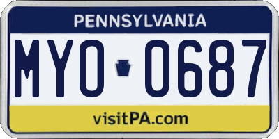PA license plate MYO0687