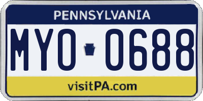 PA license plate MYO0688