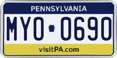PA license plate MYO0690