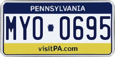 PA license plate MYO0695