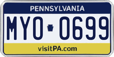 PA license plate MYO0699