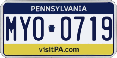 PA license plate MYO0719