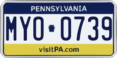 PA license plate MYO0739