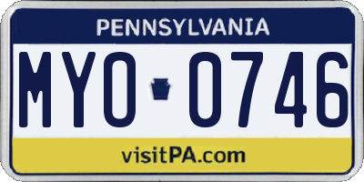 PA license plate MYO0746