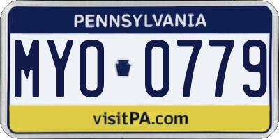 PA license plate MYO0779