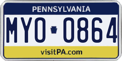 PA license plate MYO0864