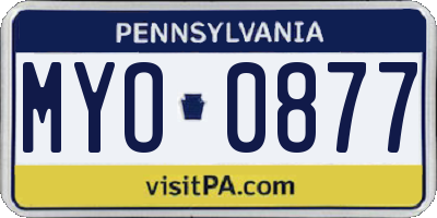 PA license plate MYO0877