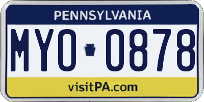 PA license plate MYO0878
