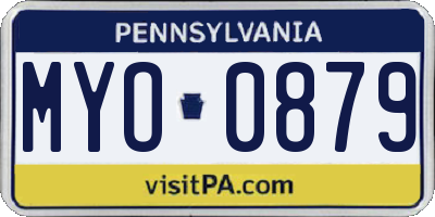 PA license plate MYO0879