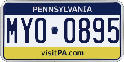 PA license plate MYO0895