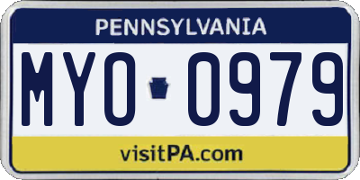 PA license plate MYO0979