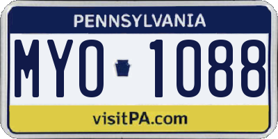 PA license plate MYO1088