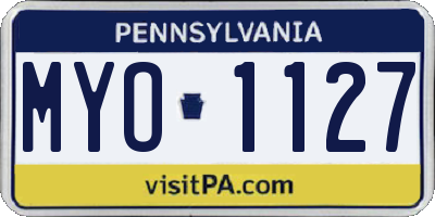 PA license plate MYO1127