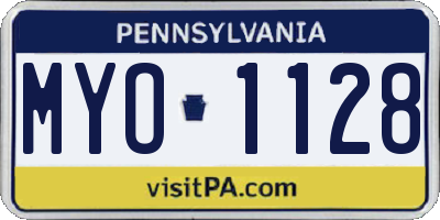PA license plate MYO1128