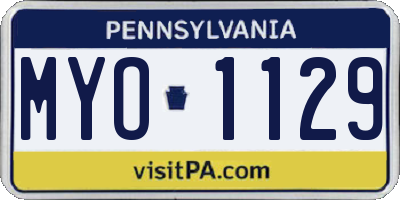 PA license plate MYO1129