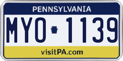 PA license plate MYO1139