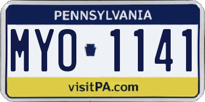 PA license plate MYO1141