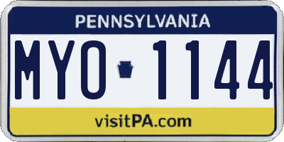 PA license plate MYO1144