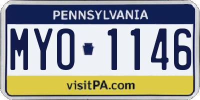 PA license plate MYO1146