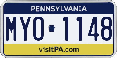 PA license plate MYO1148