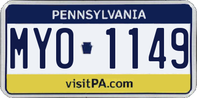PA license plate MYO1149