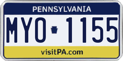 PA license plate MYO1155
