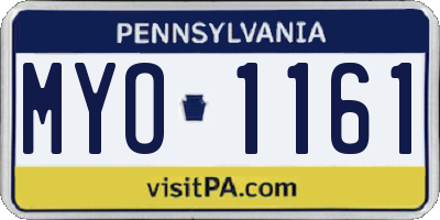 PA license plate MYO1161