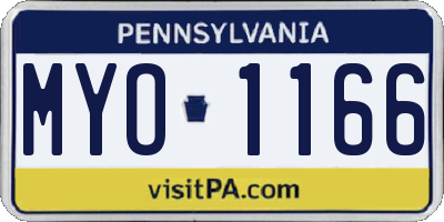 PA license plate MYO1166