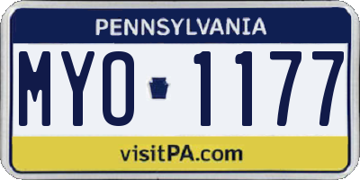 PA license plate MYO1177