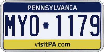 PA license plate MYO1179