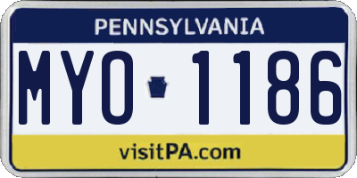 PA license plate MYO1186