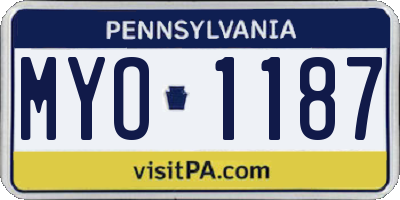 PA license plate MYO1187