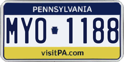 PA license plate MYO1188