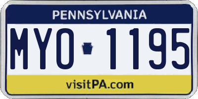 PA license plate MYO1195