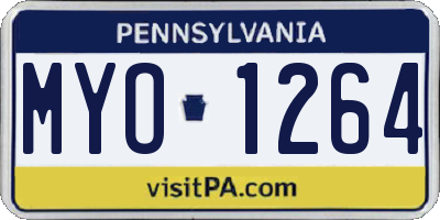 PA license plate MYO1264