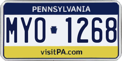 PA license plate MYO1268