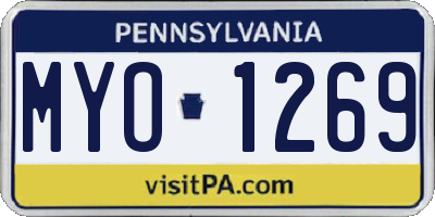PA license plate MYO1269