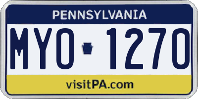 PA license plate MYO1270