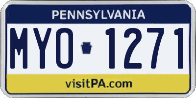 PA license plate MYO1271