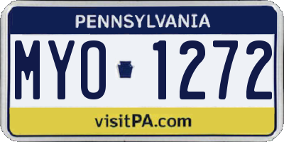 PA license plate MYO1272