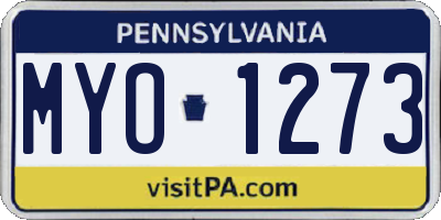 PA license plate MYO1273