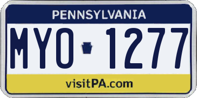 PA license plate MYO1277