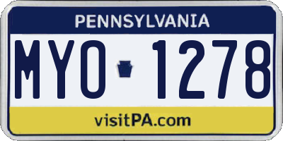 PA license plate MYO1278