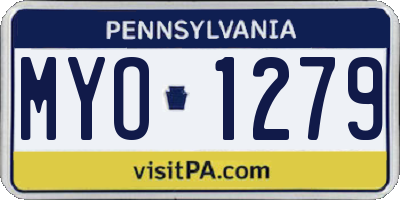 PA license plate MYO1279