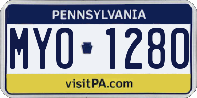 PA license plate MYO1280