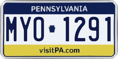 PA license plate MYO1291