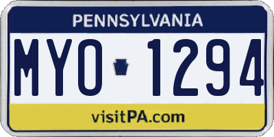 PA license plate MYO1294