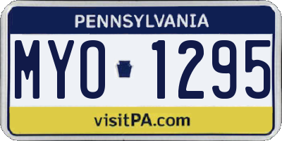 PA license plate MYO1295