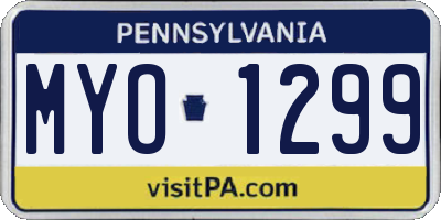 PA license plate MYO1299